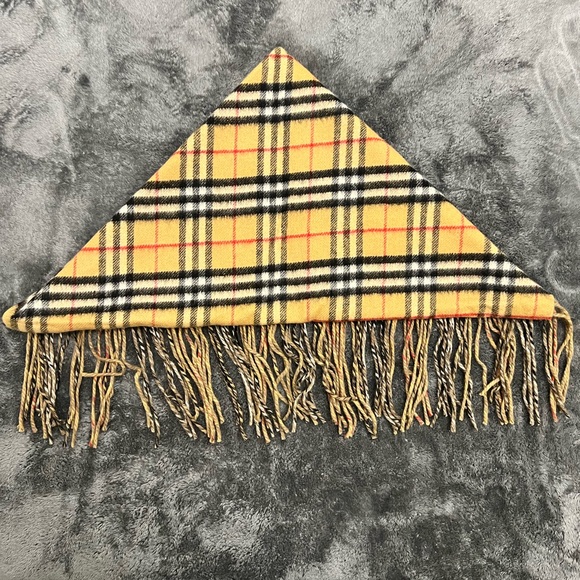 Burberry Cashmere Vintage Check Bandana Scarf - Picture 2 of 4